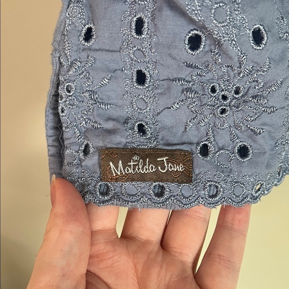 Matilda Jane Blue Long Quarter Sleeve Top Girls Large - Picture 6 of 6